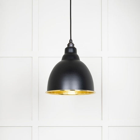 From The Anvil Electrical Hammered Brass / Ceiling Pendants From The Anvil - Hammered Brass Brindley Pendant in Elan Black