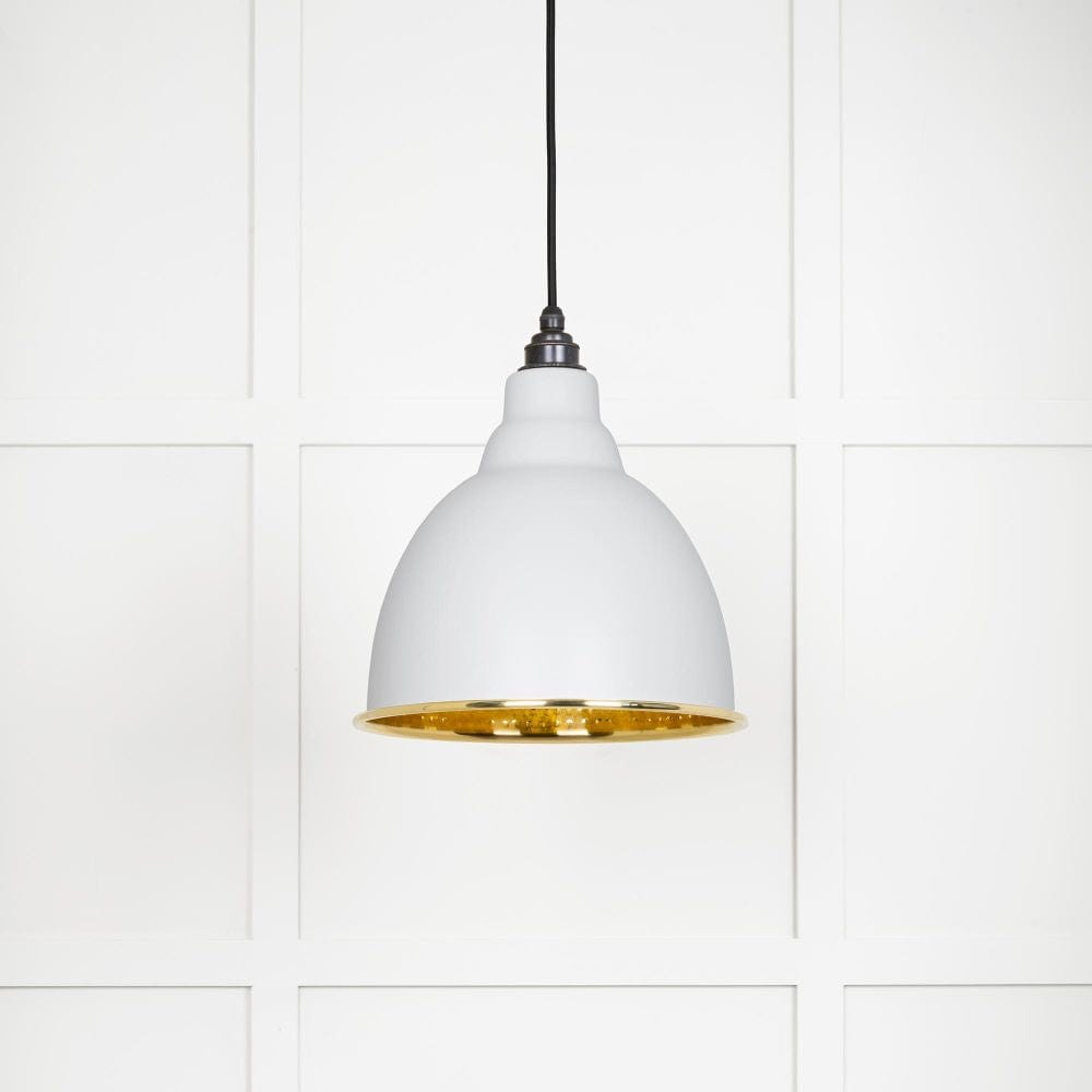 From The Anvil Electrical Hammered Brass / Ceiling Pendants From The Anvil - Hammered Brass Brindley Pendant in Flock