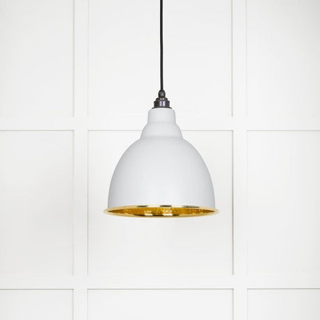 From The Anvil Electrical Hammered Brass / Ceiling Pendants From The Anvil - Hammered Brass Brindley Pendant in Flock