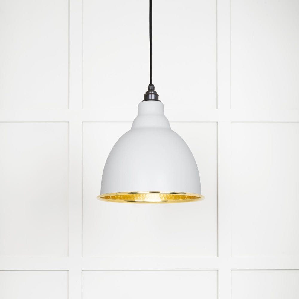 From The Anvil Electrical Hammered Brass / Ceiling Pendants From The Anvil - Hammered Brass Brindley Pendant in Flock