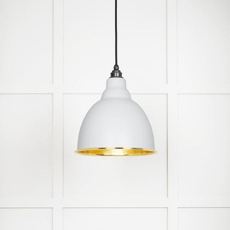 From The Anvil Electrical Hammered Brass / Ceiling Pendants From The Anvil - Hammered Brass Brindley Pendant in Flock