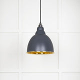 From The Anvil Electrical Hammered Brass / Ceiling Pendants From The Anvil - Hammered Brass Brindley Pendant in Slate