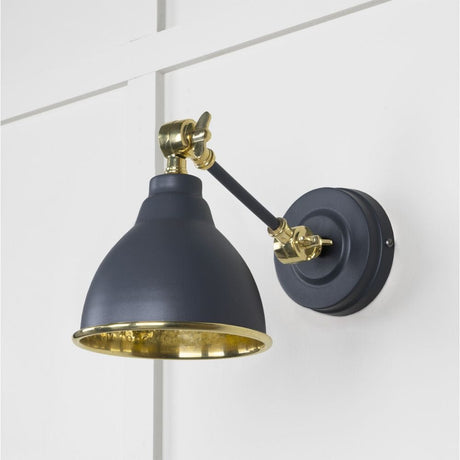 From The Anvil Electrical Hammered Brass / Wall Lights From The Anvil - Hammered Brass Brindley Wall Light in Slate