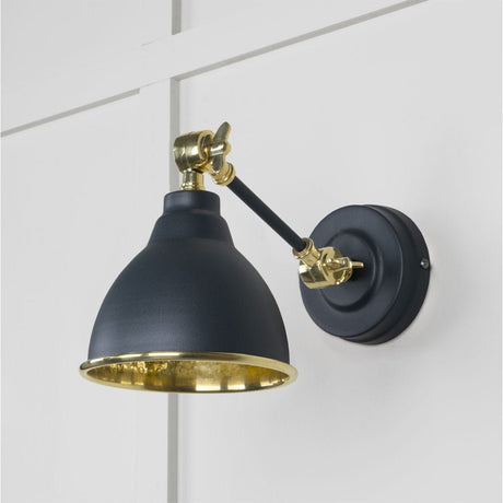 From The Anvil Electrical Hammered Brass / Wall Lights From The Anvil - Hammered Brass Brindley Wall Light in Soot