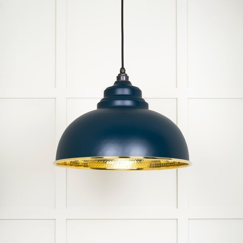 From The Anvil Electrical Hammered Brass / Ceiling Pendants From The Anvil - Hammered Brass Harborne Pendant in Dusk