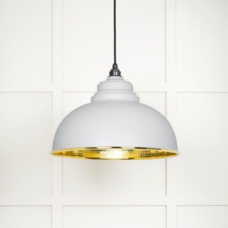 From The Anvil Electrical Hammered Brass / Ceiling Pendants From The Anvil - Hammered Brass Harborne Pendant in Flock