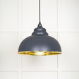 From The Anvil Electrical Hammered Brass / Ceiling Pendants From The Anvil - Hammered Brass Harborne Pendant in Slate