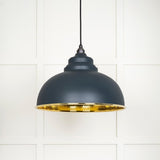 From The Anvil Electrical Hammered Brass / Ceiling Pendants From The Anvil - Hammered Brass Harborne Pendant in Soot
