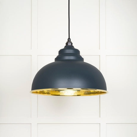 From The Anvil Electrical Hammered Brass / Ceiling Pendants From The Anvil - Hammered Brass Harborne Pendant in Soot