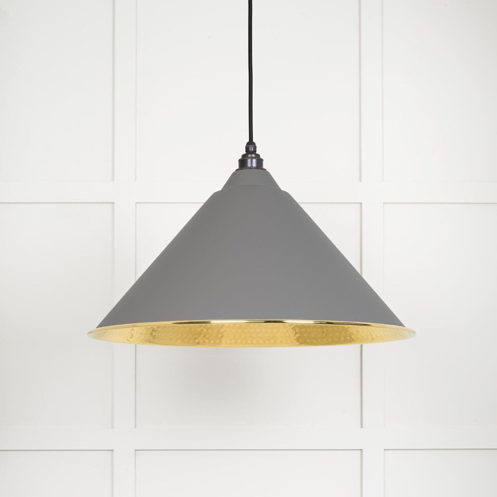 From The Anvil Electrical Hammered Brass / Ceiling Pendants From The Anvil - Hammered Brass Hockley Pendant in Bluff