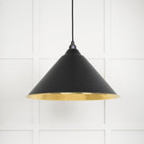 From The Anvil Electrical Hammered Brass / Ceiling Pendants From The Anvil - Hammered Brass Hockley Pendant in Elan Black