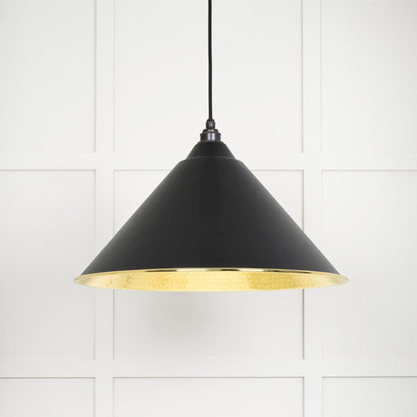 From The Anvil Electrical Hammered Brass / Ceiling Pendants From The Anvil - Hammered Brass Hockley Pendant in Elan Black