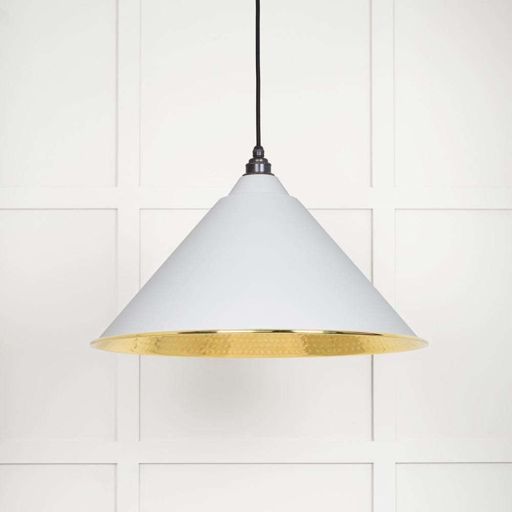 From The Anvil Electrical Hammered Brass / Ceiling Pendants From The Anvil - Hammered Brass Hockley Pendant in Flock