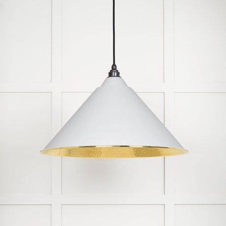From The Anvil Electrical Hammered Brass / Ceiling Pendants From The Anvil - Hammered Brass Hockley Pendant in Flock