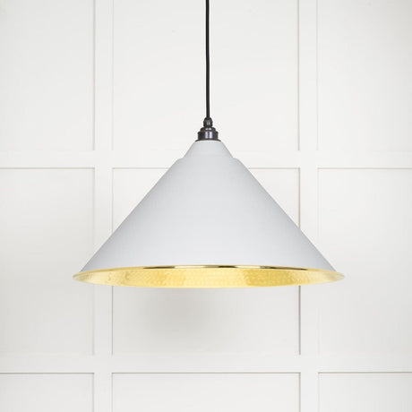 From The Anvil Electrical Hammered Brass / Ceiling Pendants From The Anvil - Hammered Brass Hockley Pendant in Flock