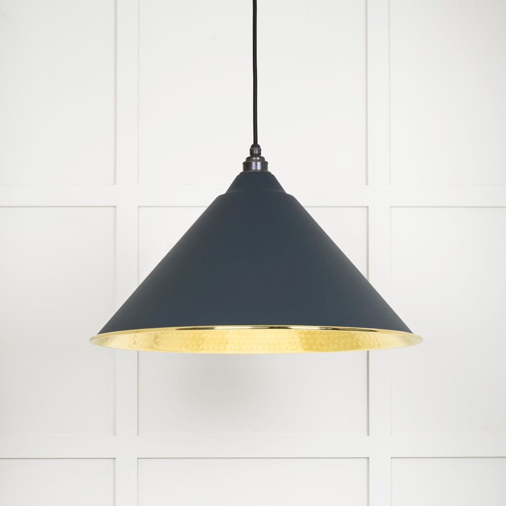 From The Anvil Electrical Hammered Brass / Ceiling Pendants From The Anvil - Hammered Brass Hockley Pendant in Soot