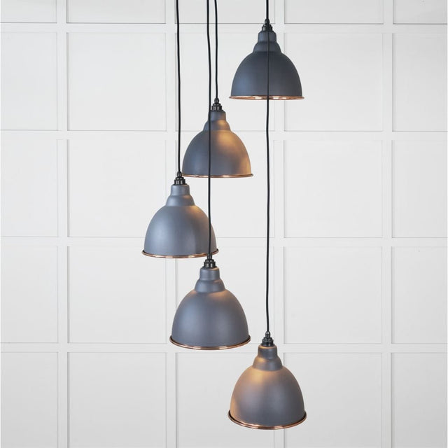 From The Anvil Electrical Hammered Copper / Cluster Pendants From The Anvil - Hammered Copper Brindley Cluster Pendant in Slate