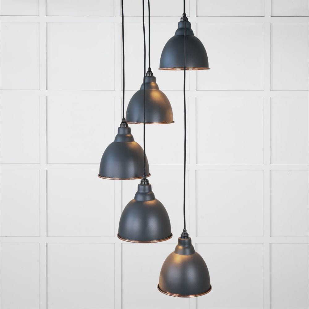 From The Anvil Electrical Hammered Copper / Cluster Pendants From The Anvil - Hammered Copper Brindley Cluster Pendant in Soot