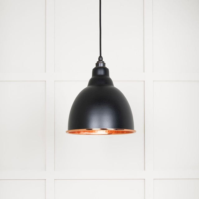 From The Anvil Electrical Hammered Copper / Ceiling Pendants From The Anvil - Hammered Copper Brindley Pendant in Elan Black