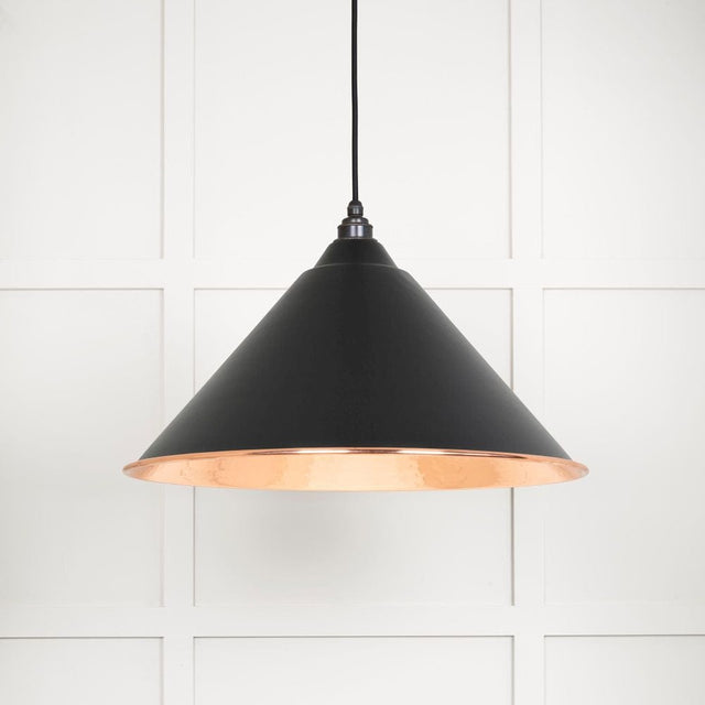 From The Anvil Electrical Hammered Copper / Ceiling Pendants From The Anvil - Hammered Copper Hockley Pendant in Elan Black