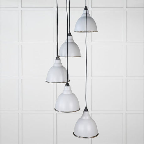 From The Anvil Electrical Hammered Nickel / Cluster Pendants From The Anvil - Hammered Nickel Brindley Cluster Pendant in Birch