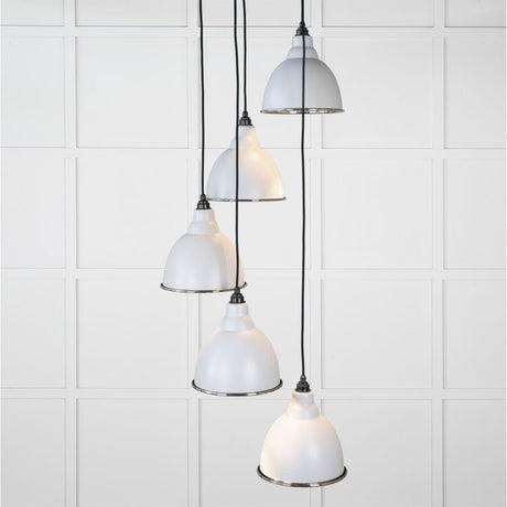From The Anvil Electrical Hammered Nickel / Cluster Pendants From The Anvil - Hammered Nickel Brindley Cluster Pendant in Birch