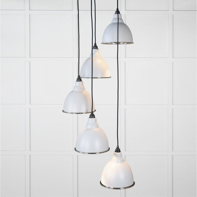 From The Anvil Electrical Hammered Nickel / Cluster Pendants From The Anvil - Hammered Nickel Brindley Cluster Pendant in Birch