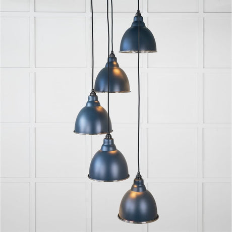 From The Anvil Electrical Hammered Nickel / Cluster Pendants From The Anvil - Hammered Nickel Brindley Cluster Pendant in Dusk
