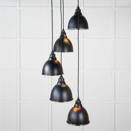 From The Anvil Electrical Hammered Nickel / Cluster Pendants From The Anvil - Hammered Nickel Brindley Cluster Pendant in Elan Black