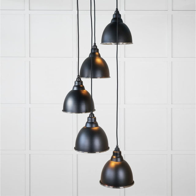 From The Anvil Electrical Hammered Nickel / Cluster Pendants From The Anvil - Hammered Nickel Brindley Cluster Pendant in Elan Black