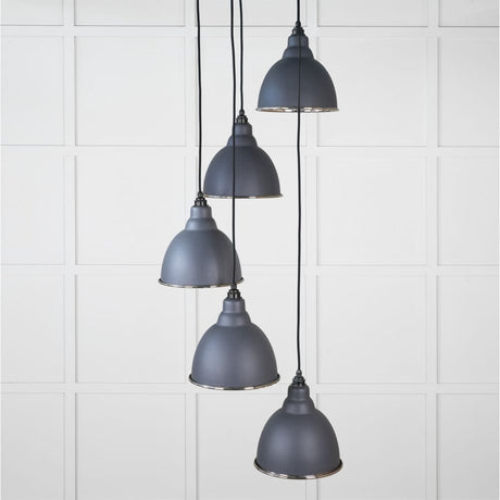 From The Anvil Electrical Hammered Nickel / Cluster Pendants From The Anvil - Hammered Nickel Brindley Cluster Pendant in Slate