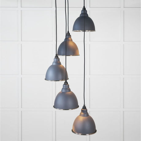 From The Anvil Electrical Hammered Nickel / Cluster Pendants From The Anvil - Hammered Nickel Brindley Cluster Pendant in Slate
