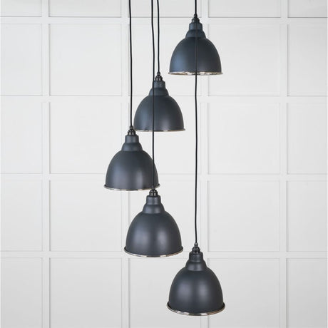 From The Anvil Electrical Hammered Nickel / Cluster Pendants From The Anvil - Hammered Nickel Brindley Cluster Pendant in Soot