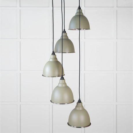 From The Anvil Electrical Hammered Nickel / Cluster Pendants From The Anvil - Hammered Nickel Brindley Cluster Pendant in Tump