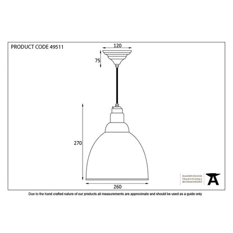 From The Anvil Electrical Hammered Nickel / Ceiling Pendants From The Anvil - Hammered Nickel Brindley Pendant
