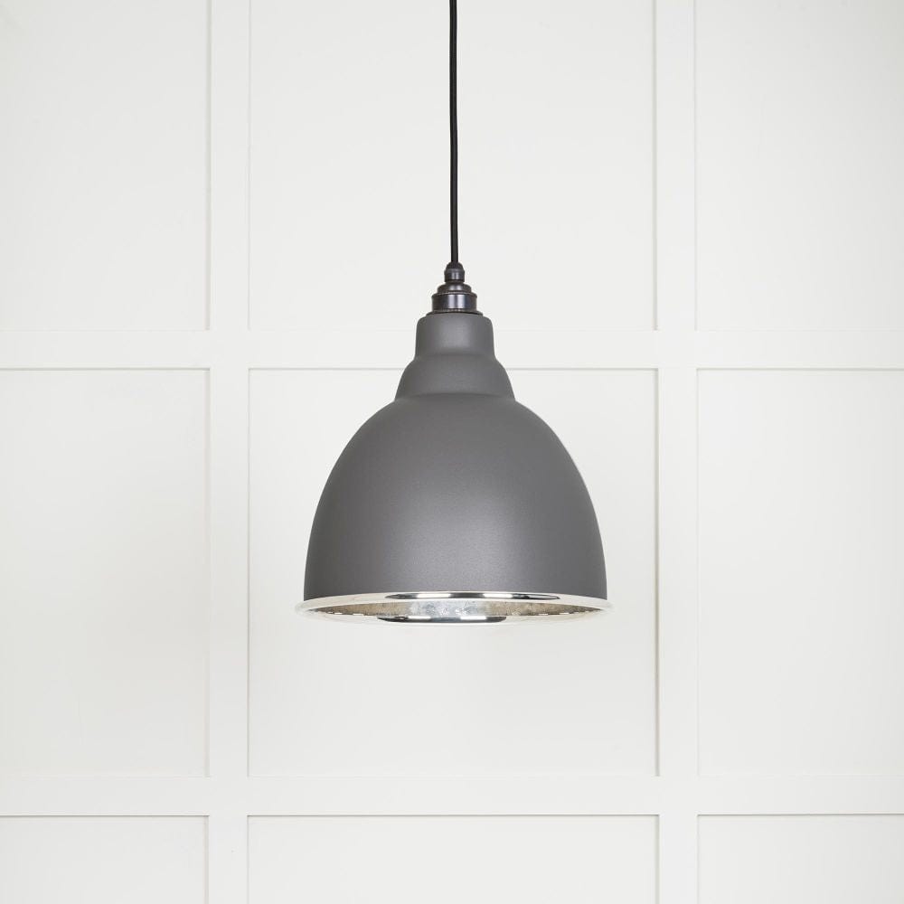 From The Anvil Electrical Hammered Nickel / Ceiling Pendants From The Anvil - Hammered Nickel Brindley Pendant in Bluff