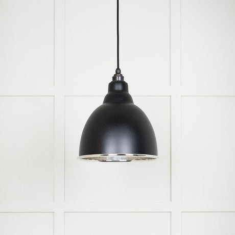From The Anvil Electrical Hammered Nickel / Ceiling Pendants From The Anvil - Hammered Nickel Brindley Pendant in Elan Black
