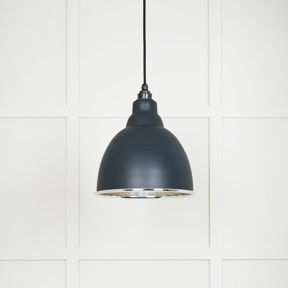 From The Anvil Electrical Hammered Nickel / Ceiling Pendants From The Anvil - Hammered Nickel Brindley Pendant in Soot