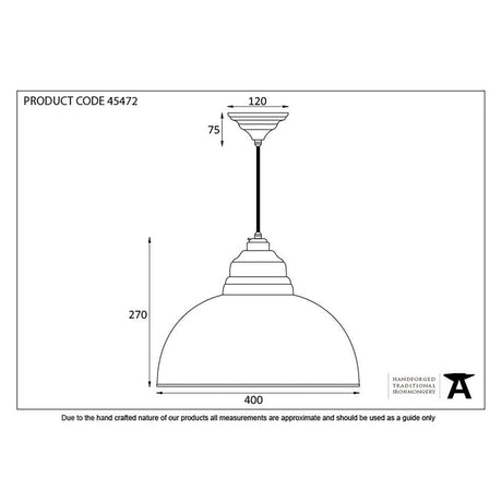From The Anvil Electrical Hammered Nickel / Ceiling Pendants From The Anvil - Hammered Nickel Harborne Pendant