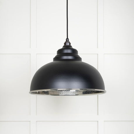 From The Anvil Electrical Hammered Nickel / Ceiling Pendants From The Anvil - Hammered Nickel Harborne Pendant in Elan Black