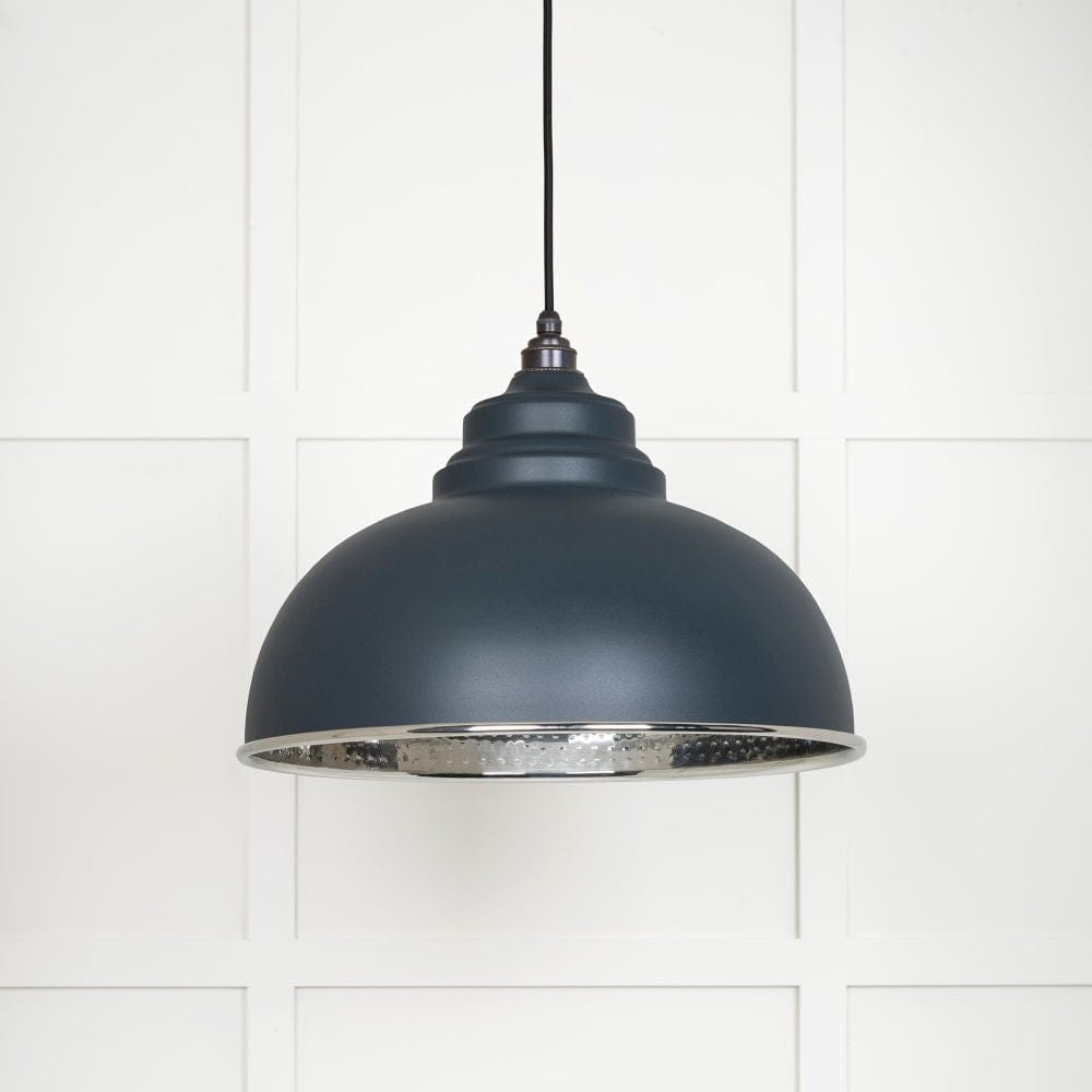 From The Anvil Electrical Hammered Nickel / Ceiling Pendants From The Anvil - Hammered Nickel Harborne Pendant in Soot