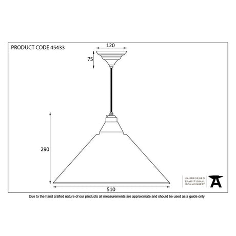 From The Anvil Electrical Hammered Nickel / Ceiling Pendants From The Anvil - Hammered Nickel Hockley Pendant