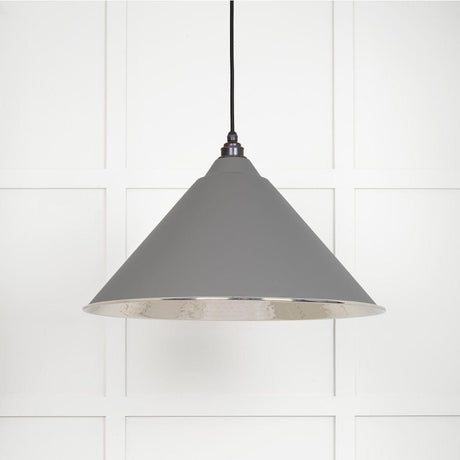 From The Anvil Electrical Hammered Nickel / Ceiling Pendants From The Anvil - Hammered Nickel Hockley Pendant in Bluff