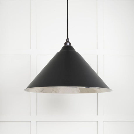 From The Anvil Electrical Hammered Nickel / Ceiling Pendants From The Anvil - Hammered Nickel Hockley Pendant in Elan Black