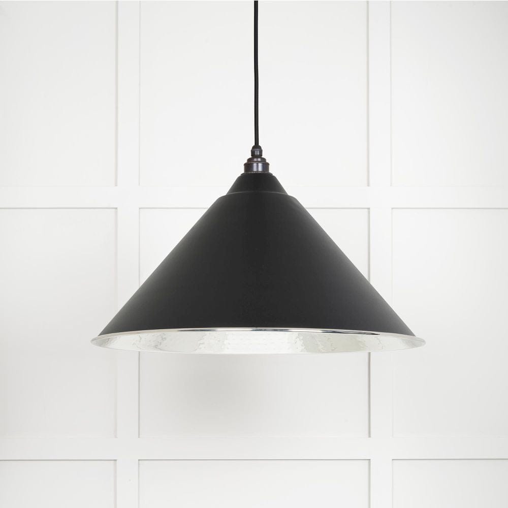 From The Anvil Electrical Hammered Nickel / Ceiling Pendants From The Anvil - Hammered Nickel Hockley Pendant in Elan Black
