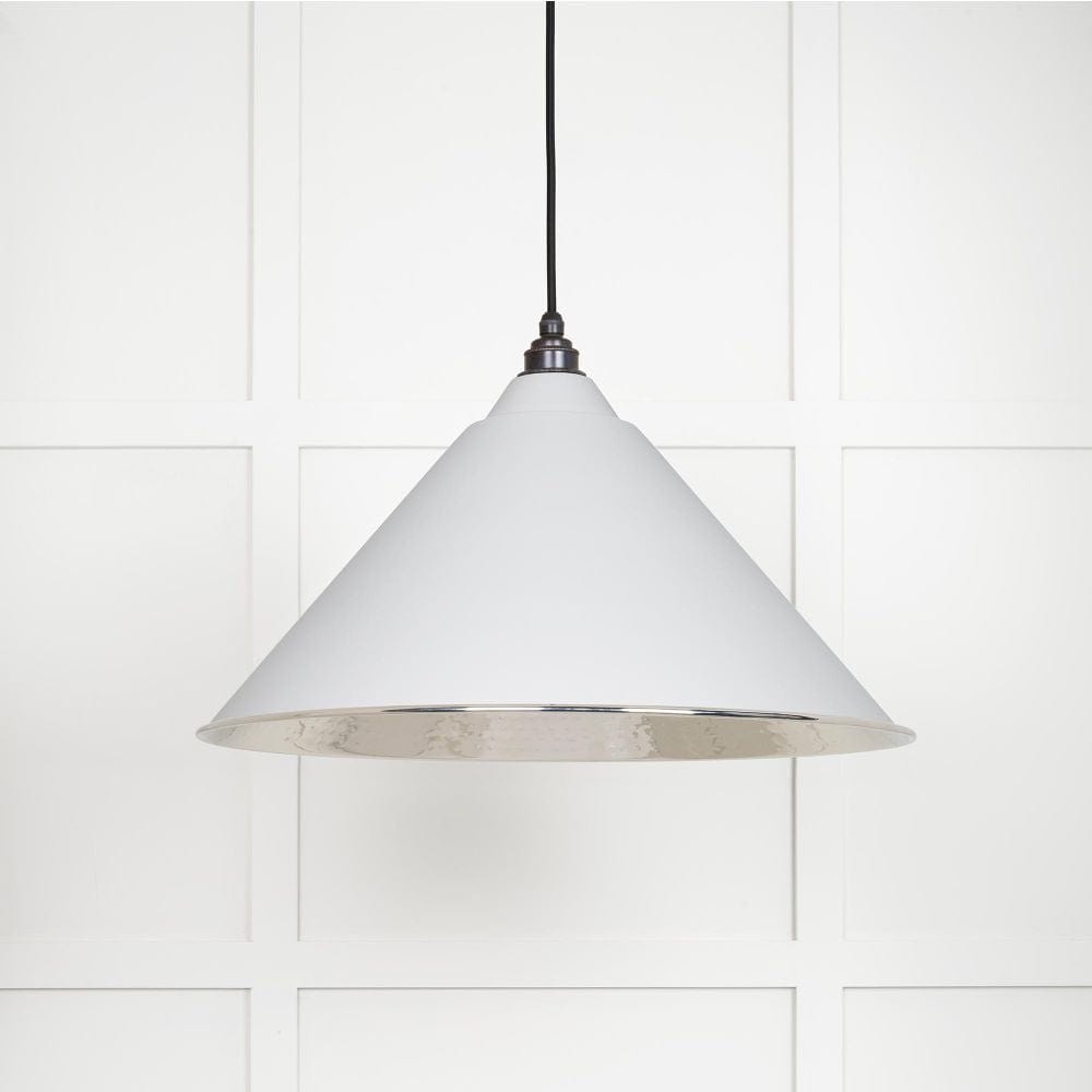 From The Anvil Electrical Hammered Nickel / Ceiling Pendants From The Anvil - Hammered Nickel Hockley Pendant in Flock