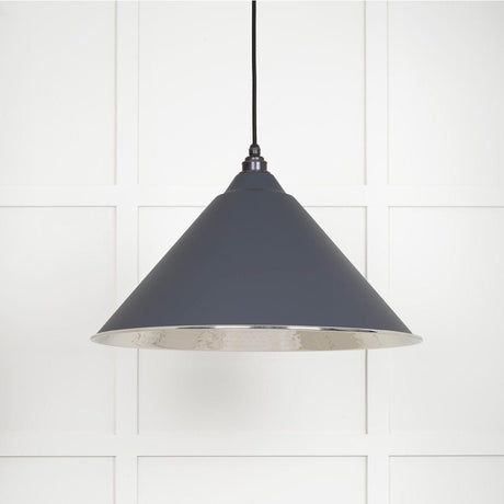 From The Anvil Electrical Hammered Nickel / Ceiling Pendants From The Anvil - Hammered Nickel Hockley Pendant in Slate