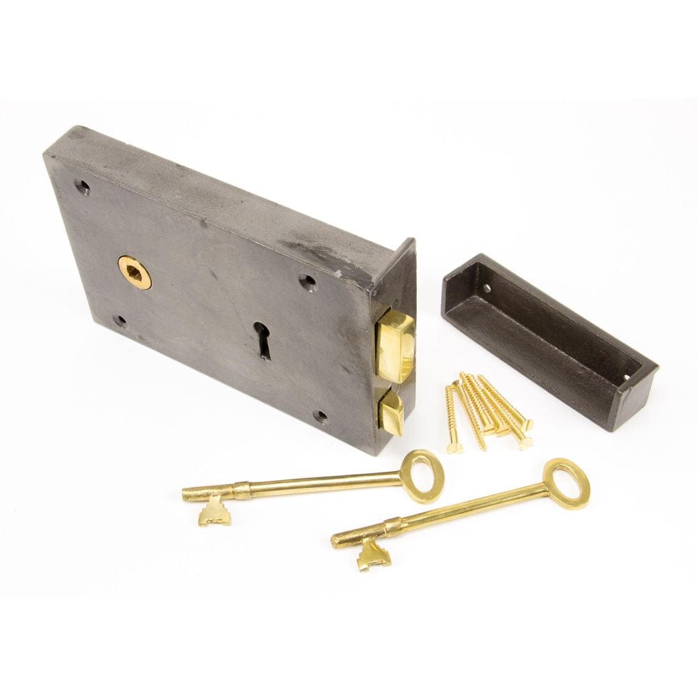 From The Anvil Locks & Latches Iron / Rim Locks From The Anvil - Iron Left Hand Rim Lock - Large