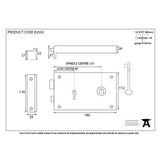 From The Anvil Locks & Latches Iron / Rim Locks From The Anvil - Iron Right Hand Rim Lock - Large