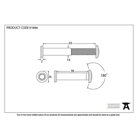 From The Anvil Door Furniture Lacquered Brass / Door Viewers From The Anvil - Lacquered Brass Door Viewer 180Ãƒâ€šÃ‚Â° (34-56mm Door)